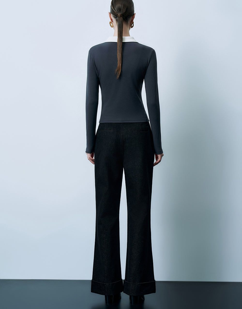 Knitted Skinny T-Shirt With Polo Collar sold by Urban Revivo product image thumbnail 4