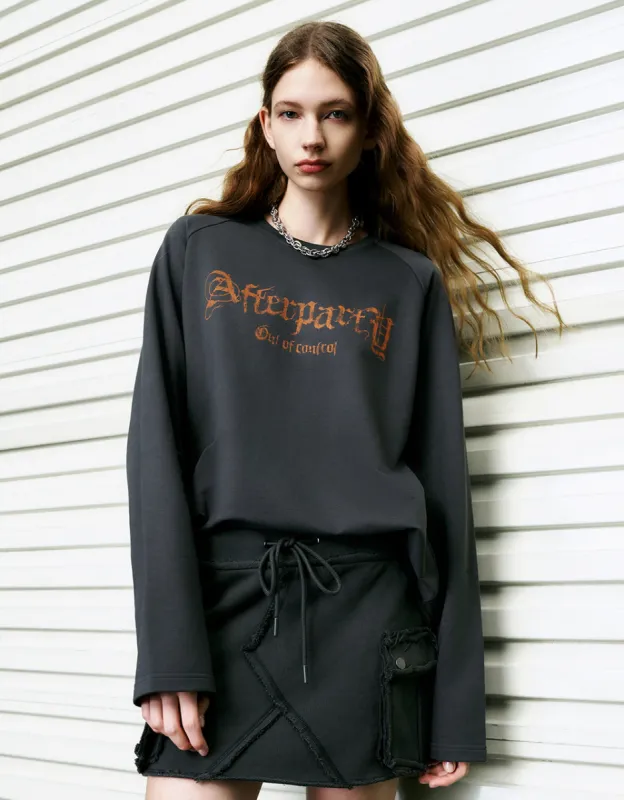 Letter Printed Crew Neck Loose T-Shirt sold by Urban Revivo