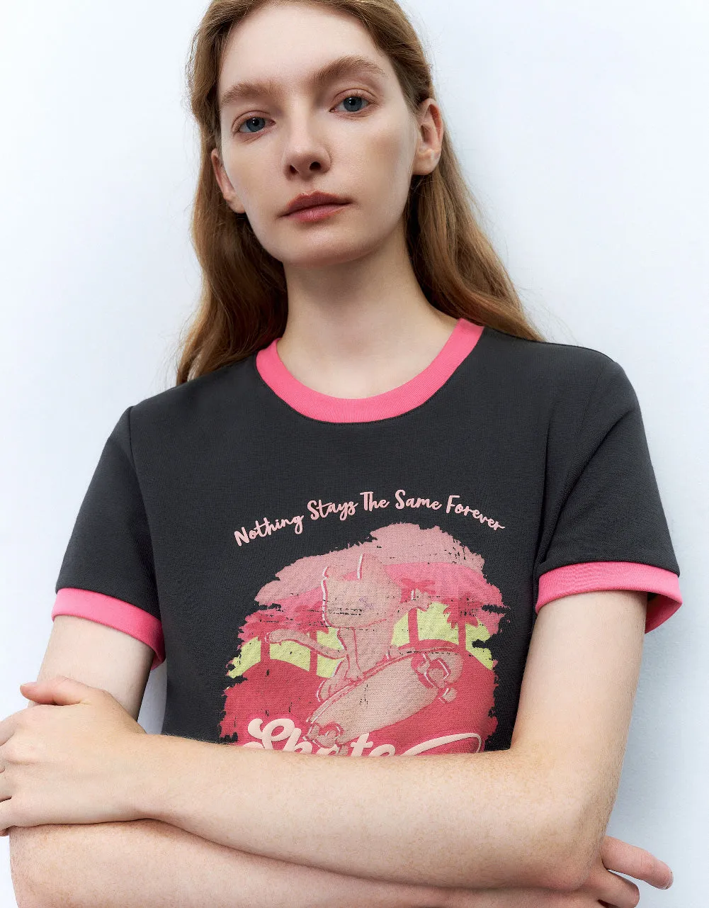 Straight Crew Neck T-Shirt sold by Urban Revivo product image thumbnail 5