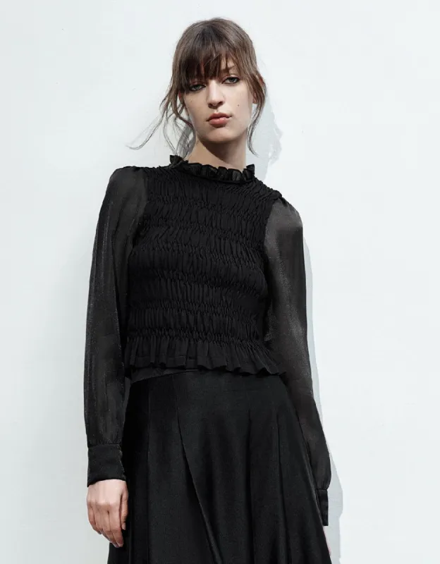 Shirred Knitted T-Shirt sold by Urban Revivo