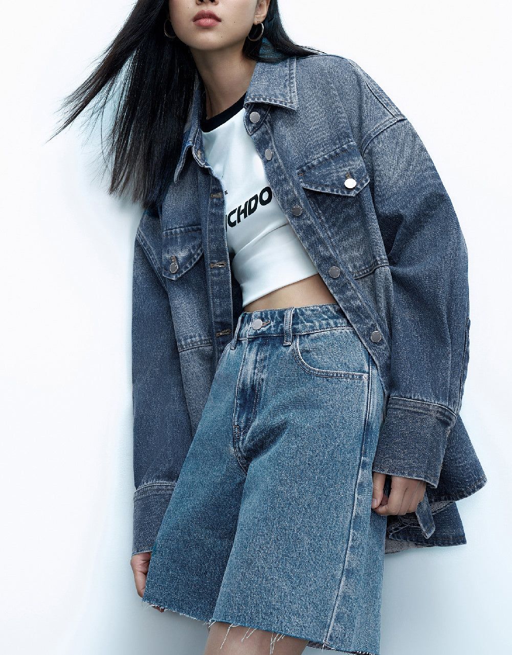 Drop Shoulder Sleeve Denim Shirt sold by Urban Revivo product image thumbnail 3