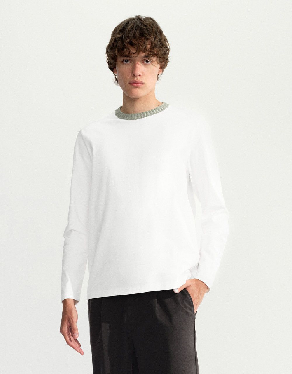 Drop Shoulder Sleeve Crew Neck T-Shirt sold by Urban Revivo