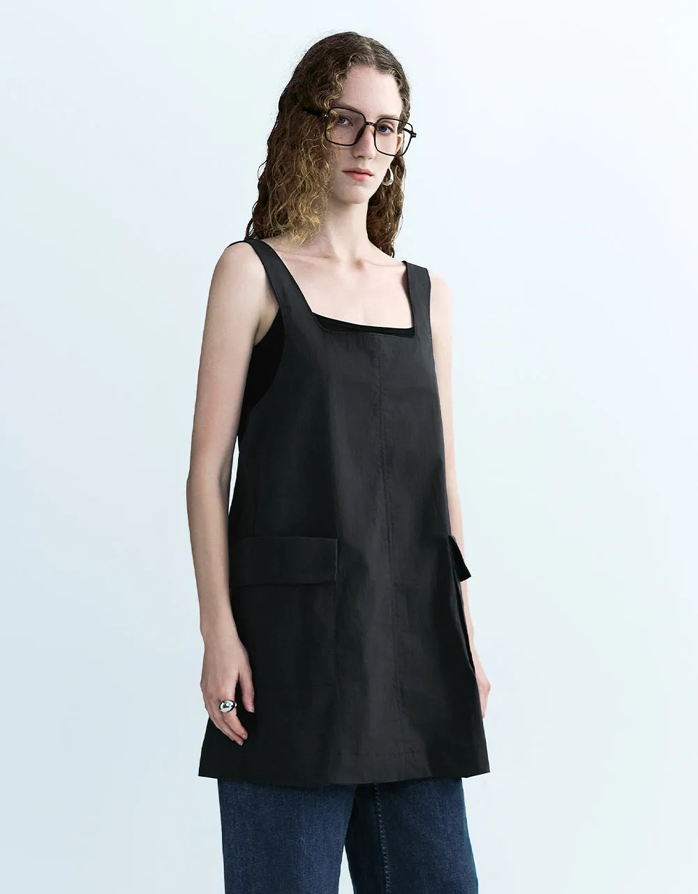 Square-cut Collar A-Line Dress sold by Urban Revivo
