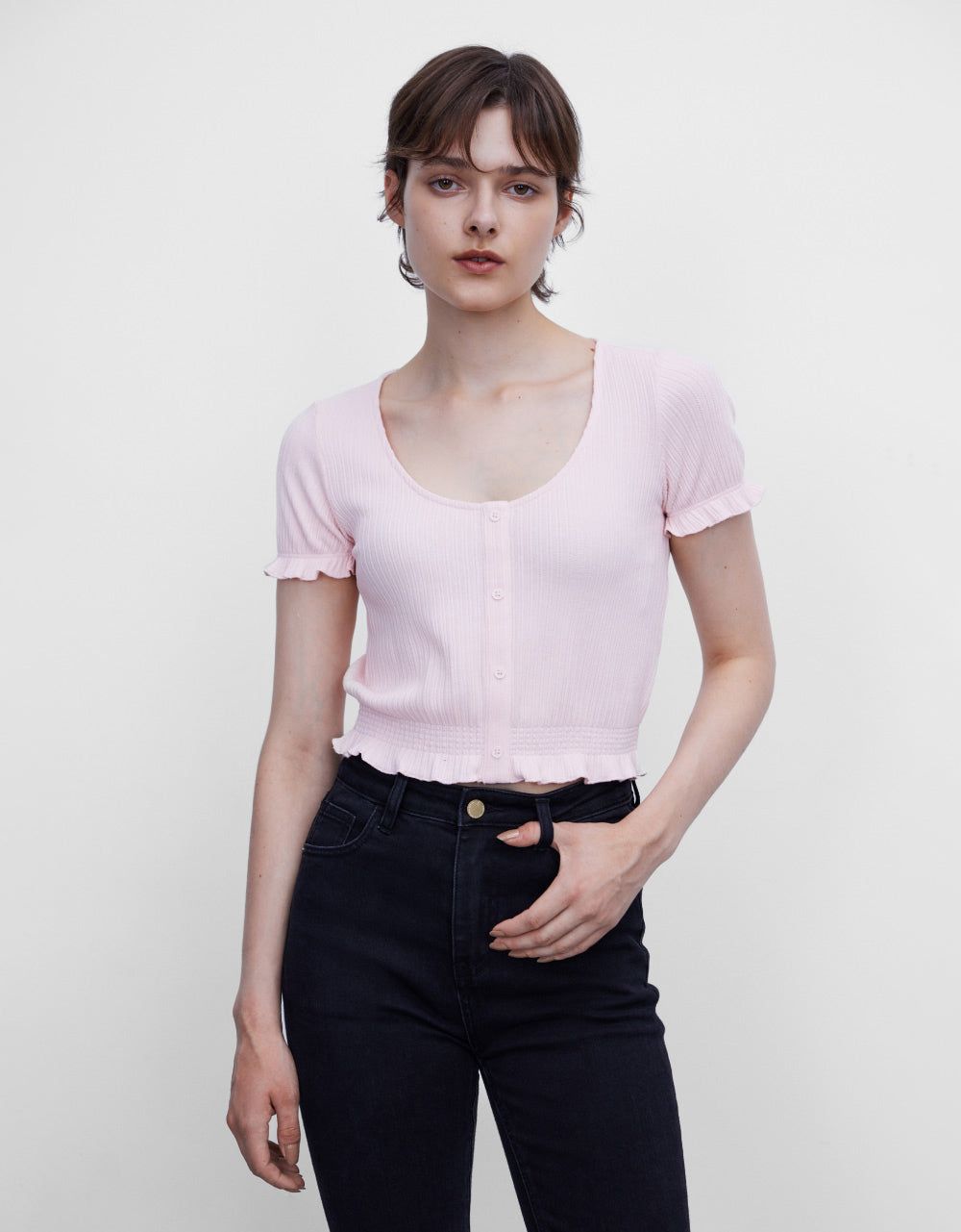 Frill Hem T-Shirt sold by Urban Revivo