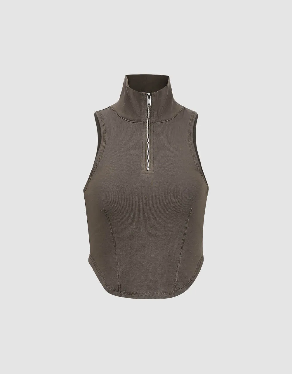 Zip Half Placket Tank Top sold by Urban Revivo
