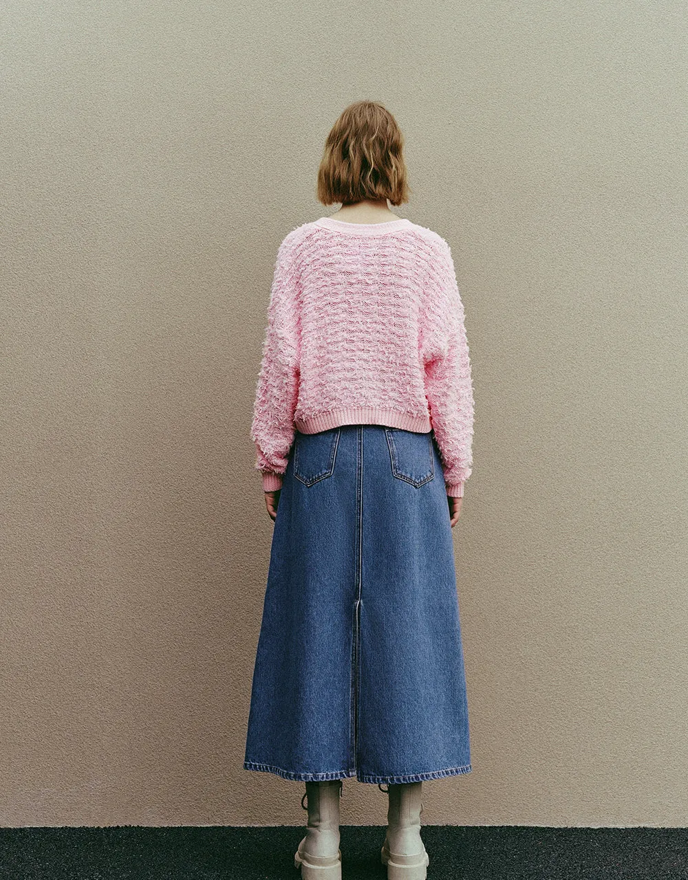 Drop Shoulder Sleeve V-Neck Knitted Cardigan sold by Urban Revivo product image thumbnail 5