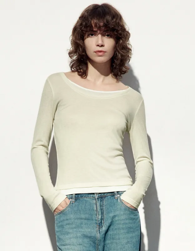 Crew Neck Knitted Skinny T-Shirt sold by Urban Revivo