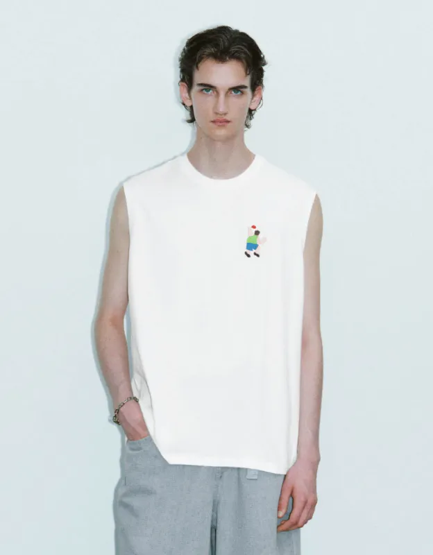 Printed Crew Neck Loose Tank Top sold by Urban Revivo