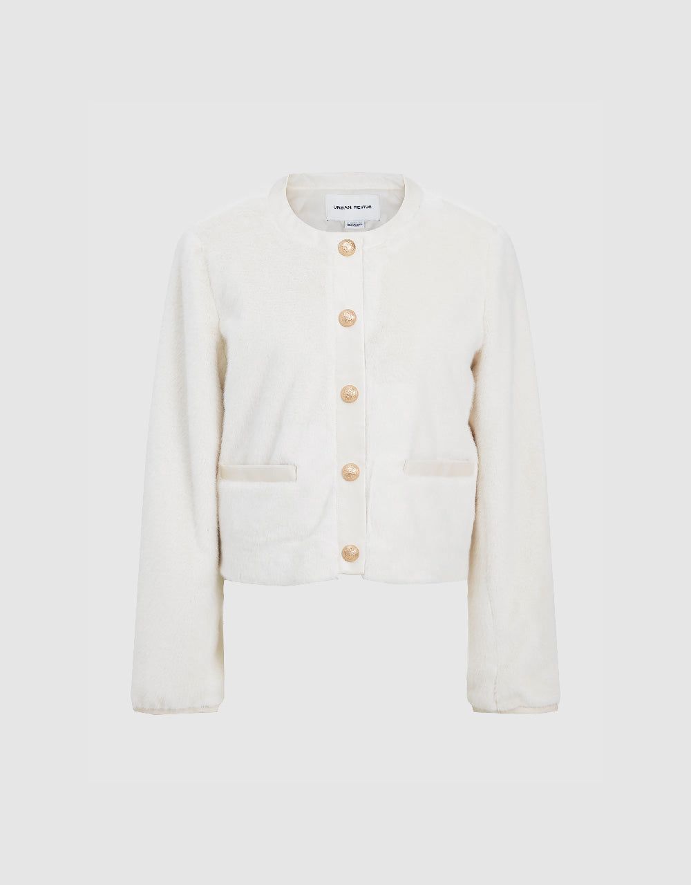 Crew Neck Faux Fur Coat sold by Urban Revivo product image thumbnail 2