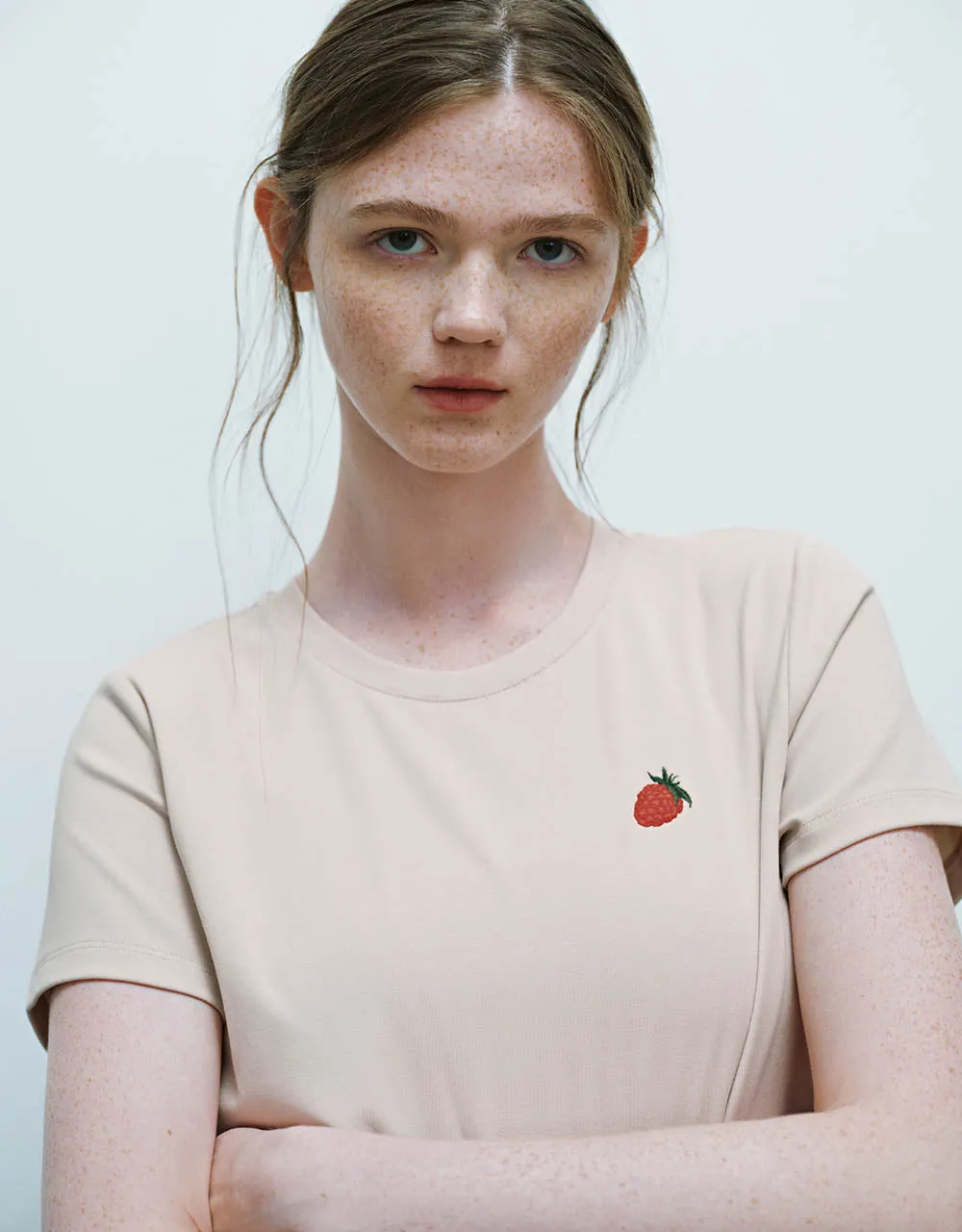 Fruit Embroidered Crew Neck Skinny T-Shirt sold by Urban Revivo product image thumbnail 4