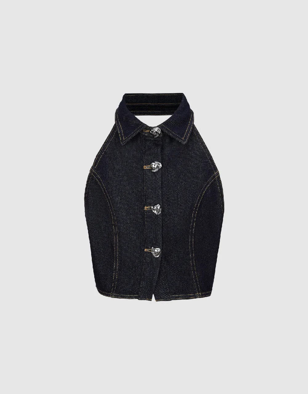 Lapel Denim Vest sold by Urban Revivo product image thumbnail 5
