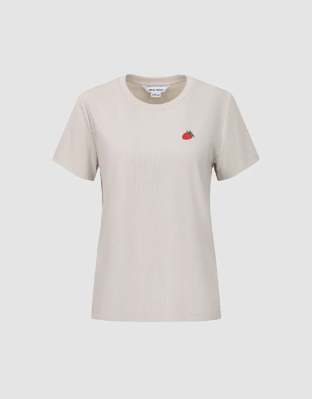 Fruit Embroidered Crew Neck Skinny T-Shirt sold by Urban Revivo product image thumbnail 2