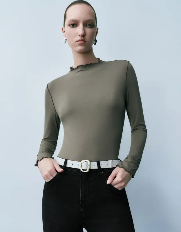 Turtle Neck Skinny Knitted T-Shirt sold by Urban Revivo