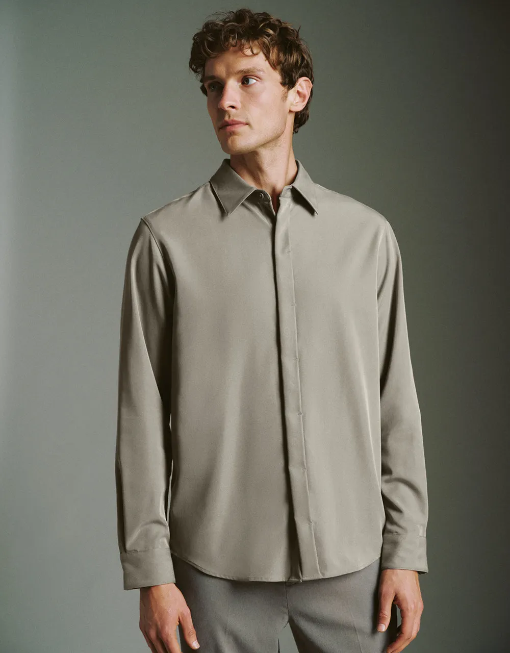 Button Up Straight Shirt sold by Urban Revivo
