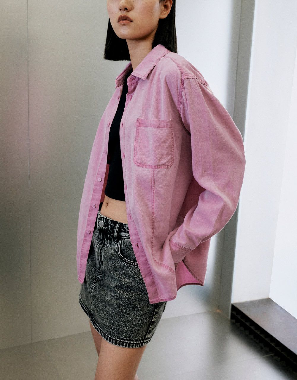 Button Up Loose Shirt sold by Urban Revivo product image thumbnail 3