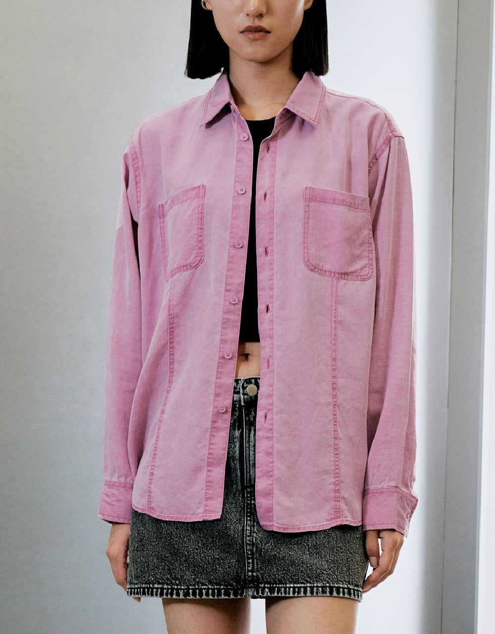 Button Up Loose Shirt sold by Urban Revivo product image thumbnail 2