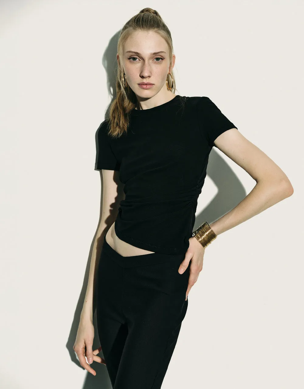 Asymmetric Ruched T-Shirt sold by Urban Revivo