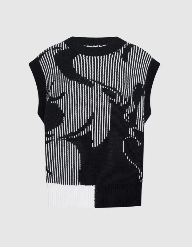 Abstract Pattern Sweater Vest sold by Urban Revivo