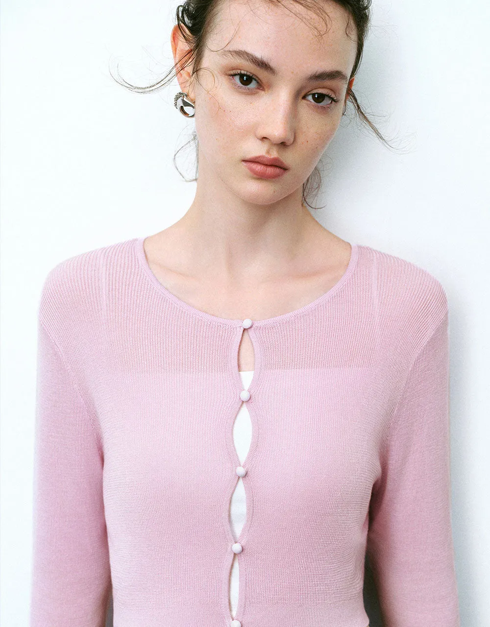 Crew Neck Knitted Cardigan sold by Urban Revivo product image thumbnail 3