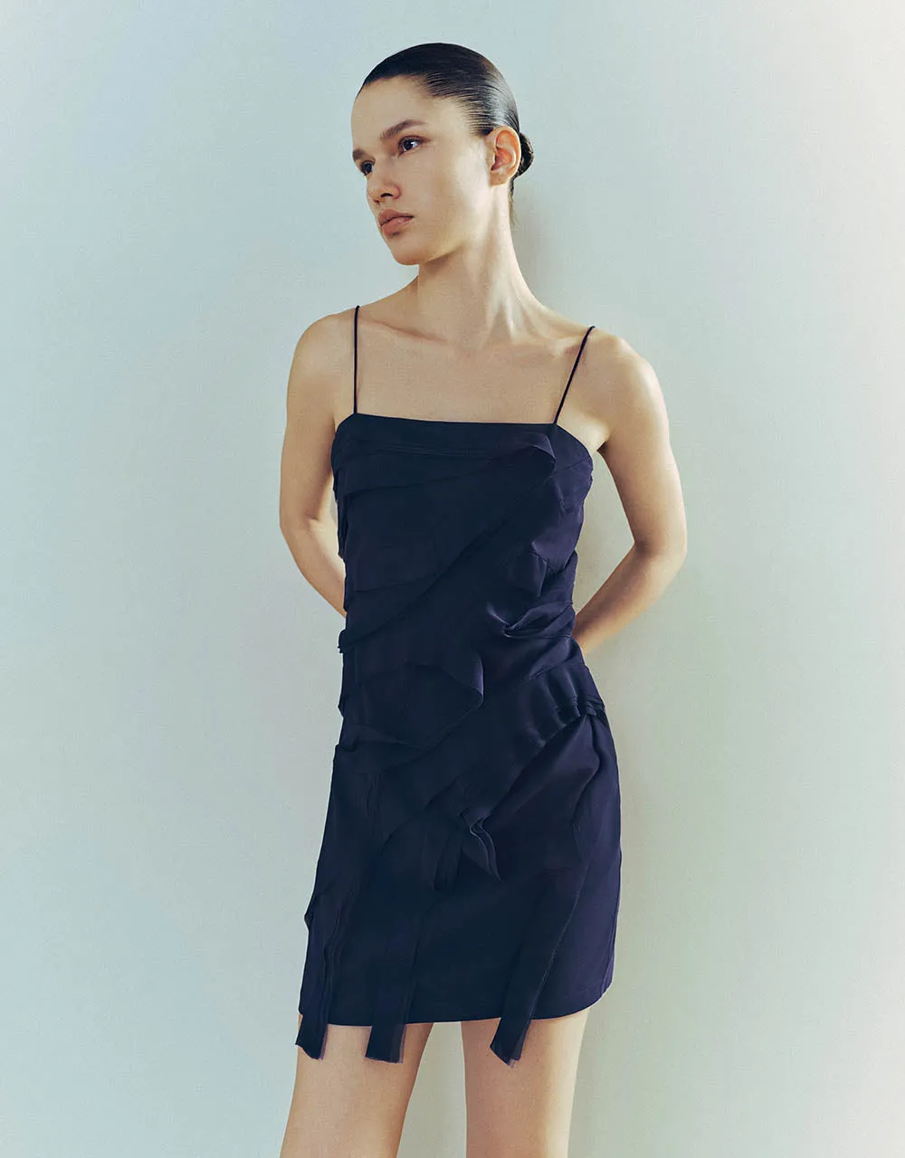 Ruffle Off-Shoulder Straight Cami Dress sold by Urban Revivo