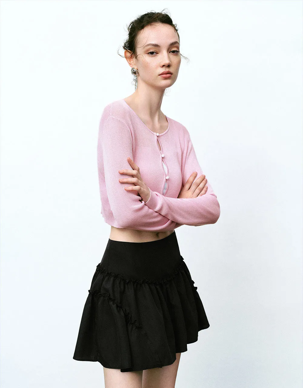 Crew Neck Knitted Cardigan sold by Urban Revivo product image thumbnail 2