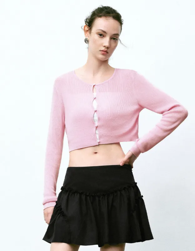 Crew Neck Knitted Cardigan sold by Urban Revivo