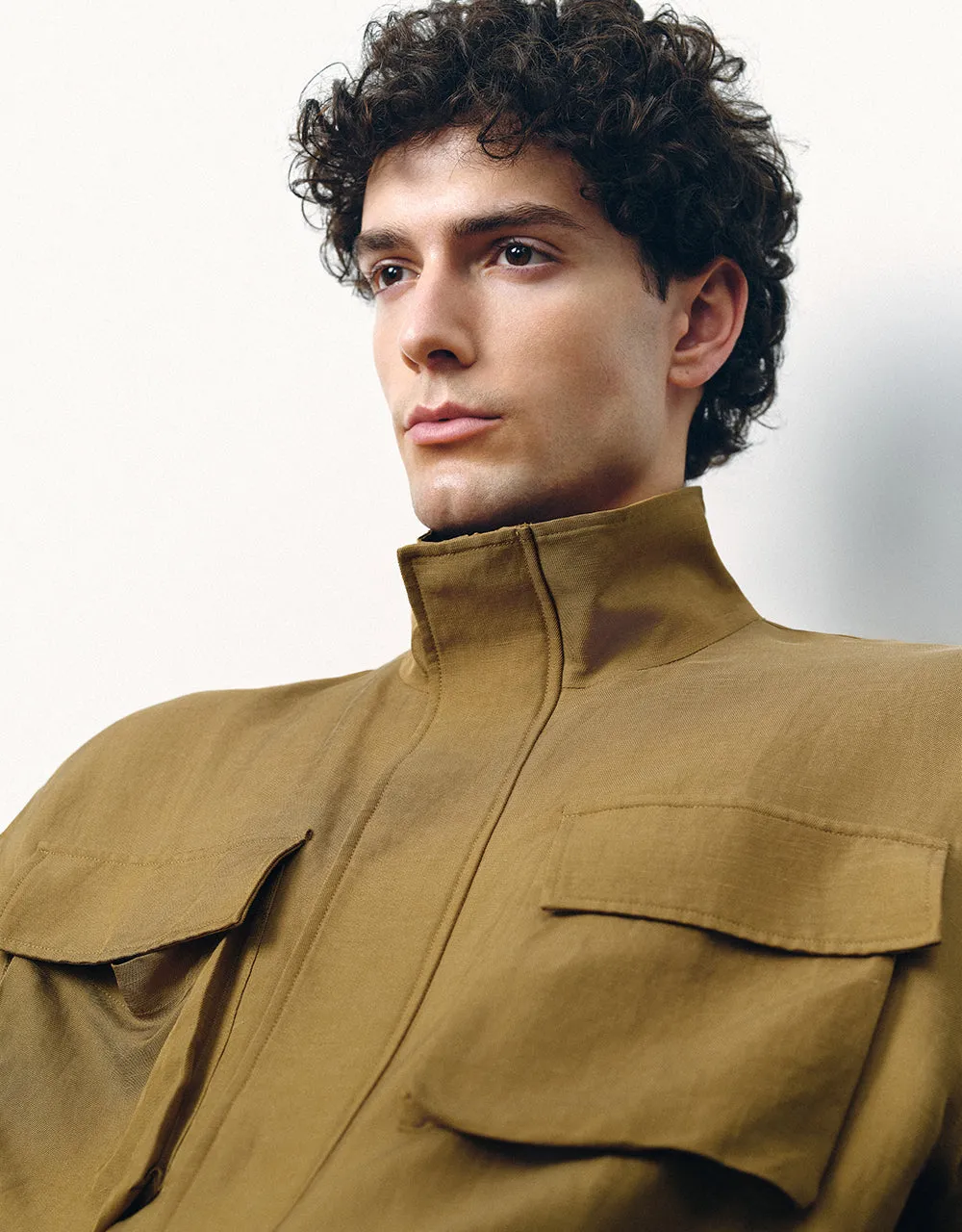 Stand Collar A-Line Jacket sold by Urban Revivo product image thumbnail 4