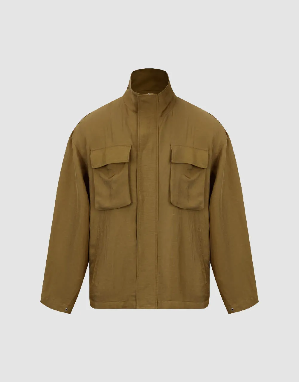 Stand Collar A-Line Jacket sold by Urban Revivo product image thumbnail 2