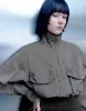 Drawstring Waist Zipper Front Straight Shirt sold by Urban Revivo