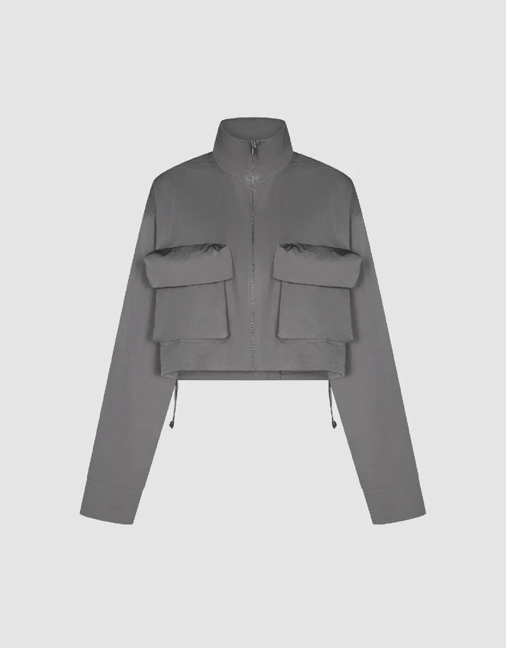 Drawstring Waist Zipper Front Straight Shirt sold by Urban Revivo product image thumbnail 2