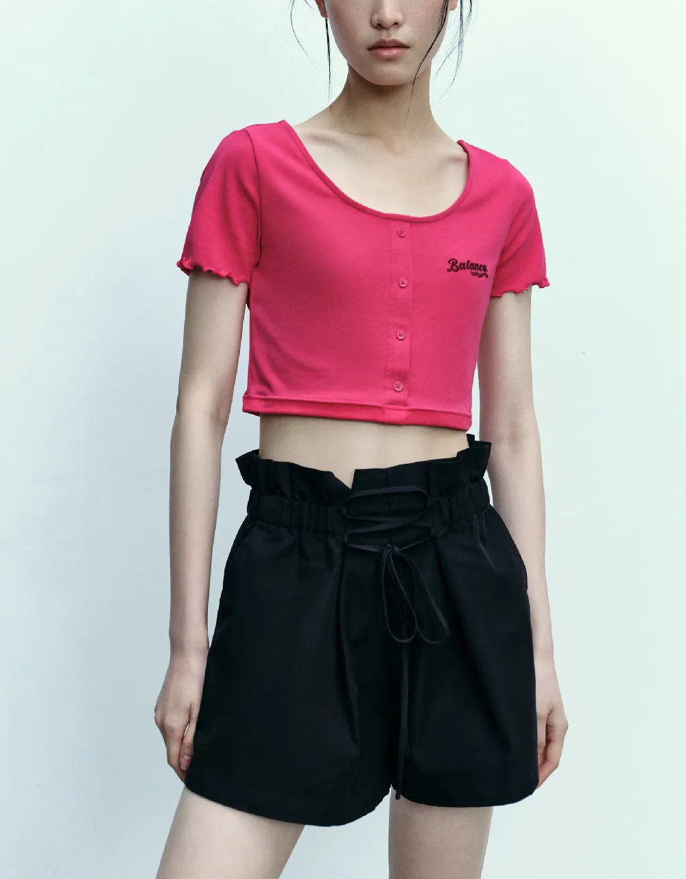 Lettuce Trim Cuff Skinny T-Shirt sold by Urban Revivo product image thumbnail 2