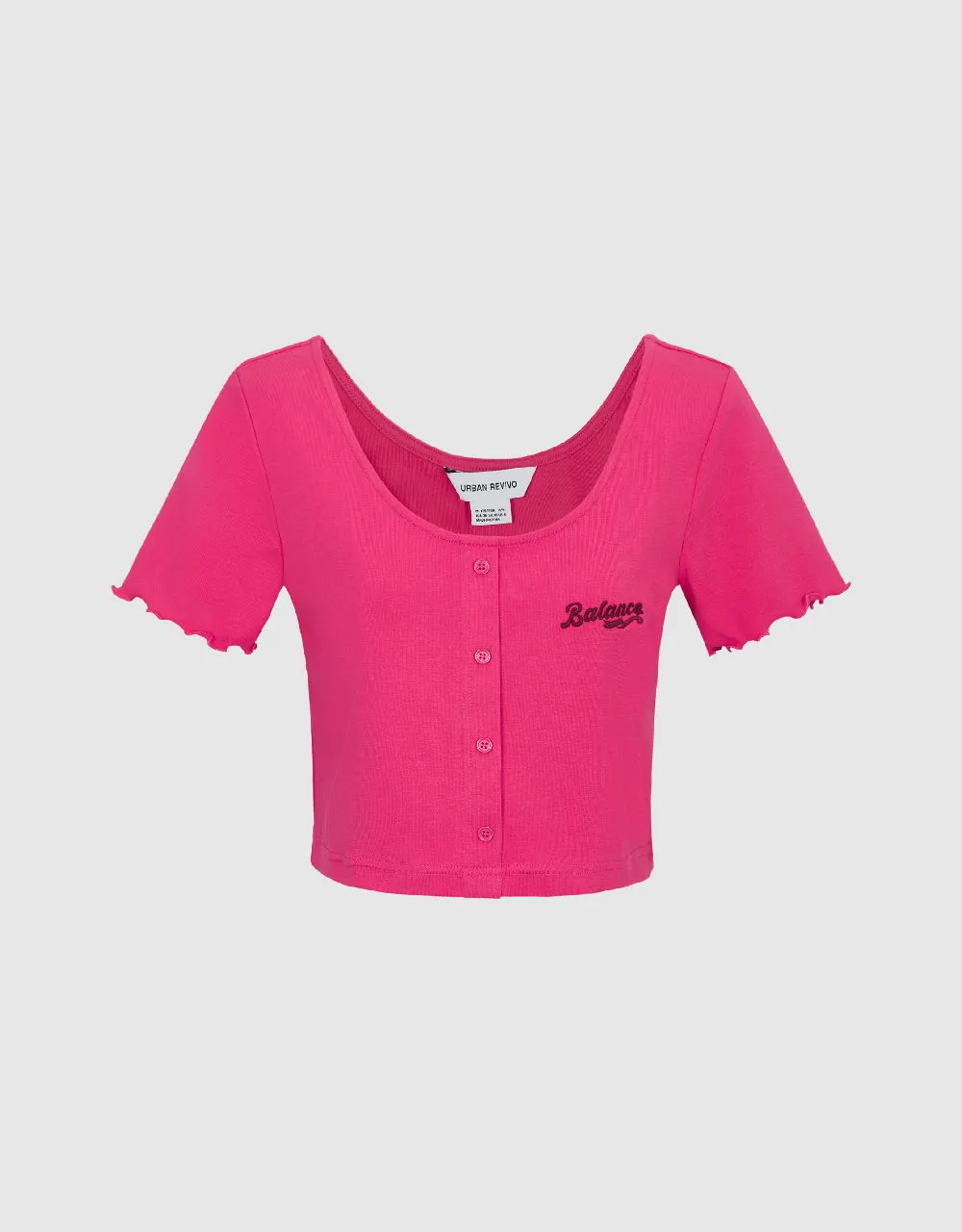 Lettuce Trim Cuff Skinny T-Shirt sold by Urban Revivo