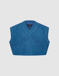 Cropped V-Neck Knitted Vest sold by Urban Revivo