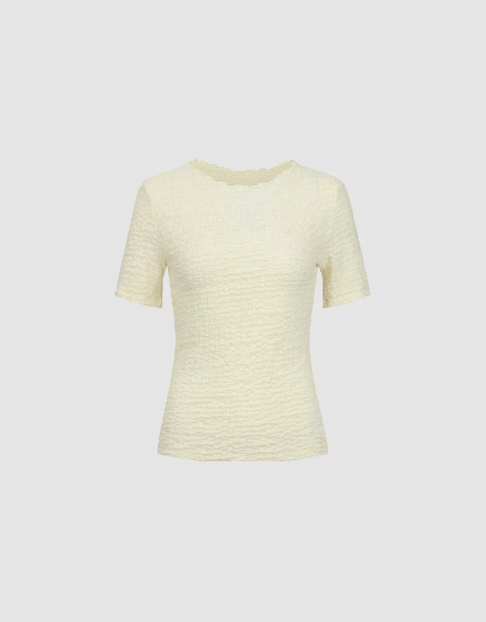 Shirred Crew Neck Skinny T-Shirt sold by Urban Revivo