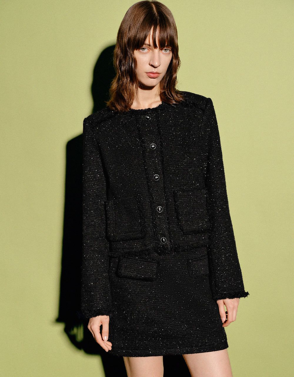 Tweed Denim Jacket sold by Urban Revivo