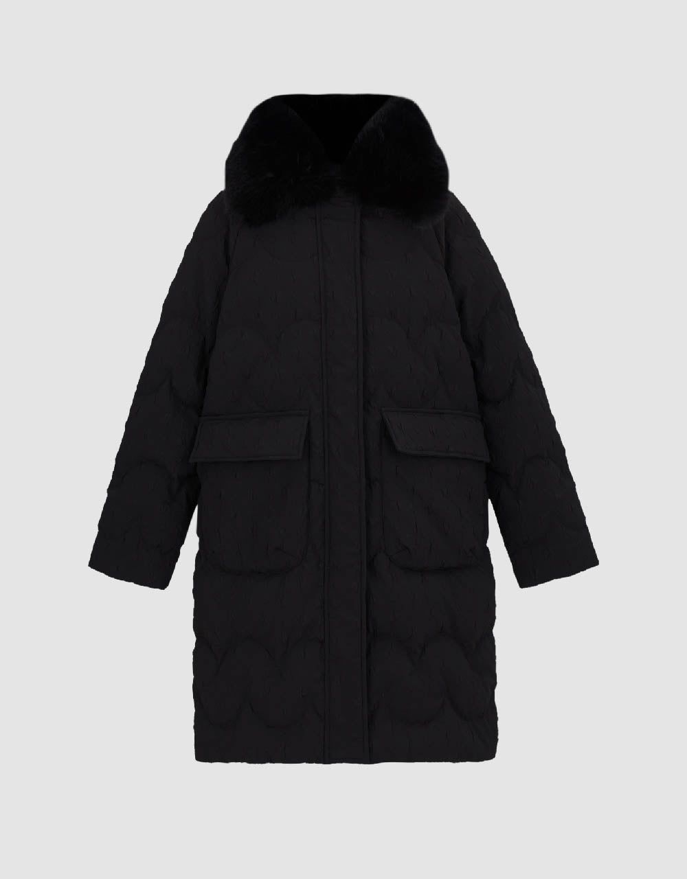 Straight Down Jacket With Detachable Furry Collar sold by Urban Revivo product image thumbnail 2