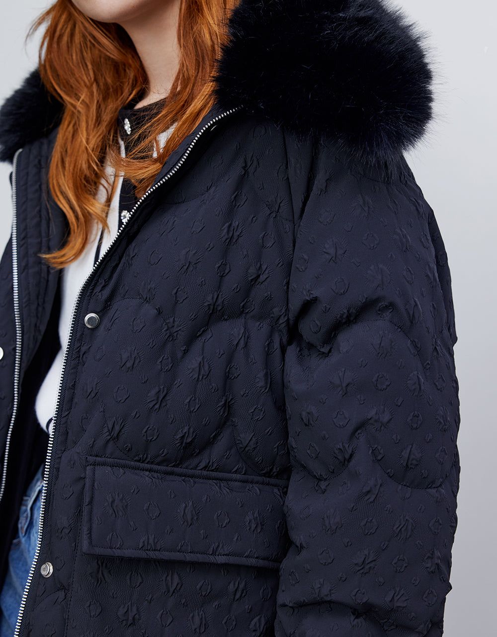 Straight Down Jacket With Detachable Furry Collar sold by Urban Revivo product image thumbnail 5