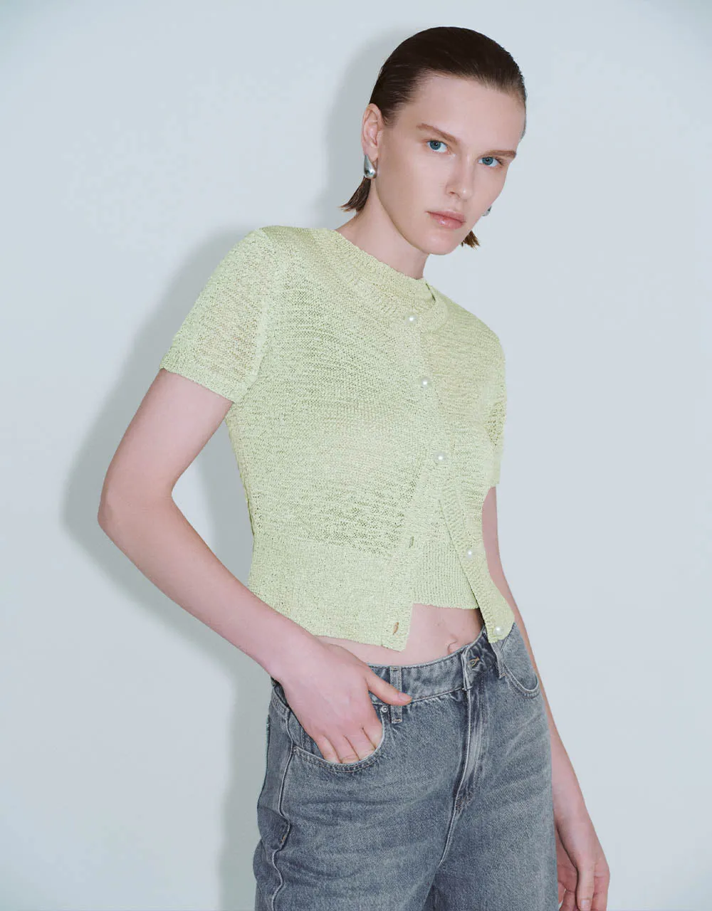 Crew Neck Knitted Cardigan sold by Urban Revivo product image thumbnail 3