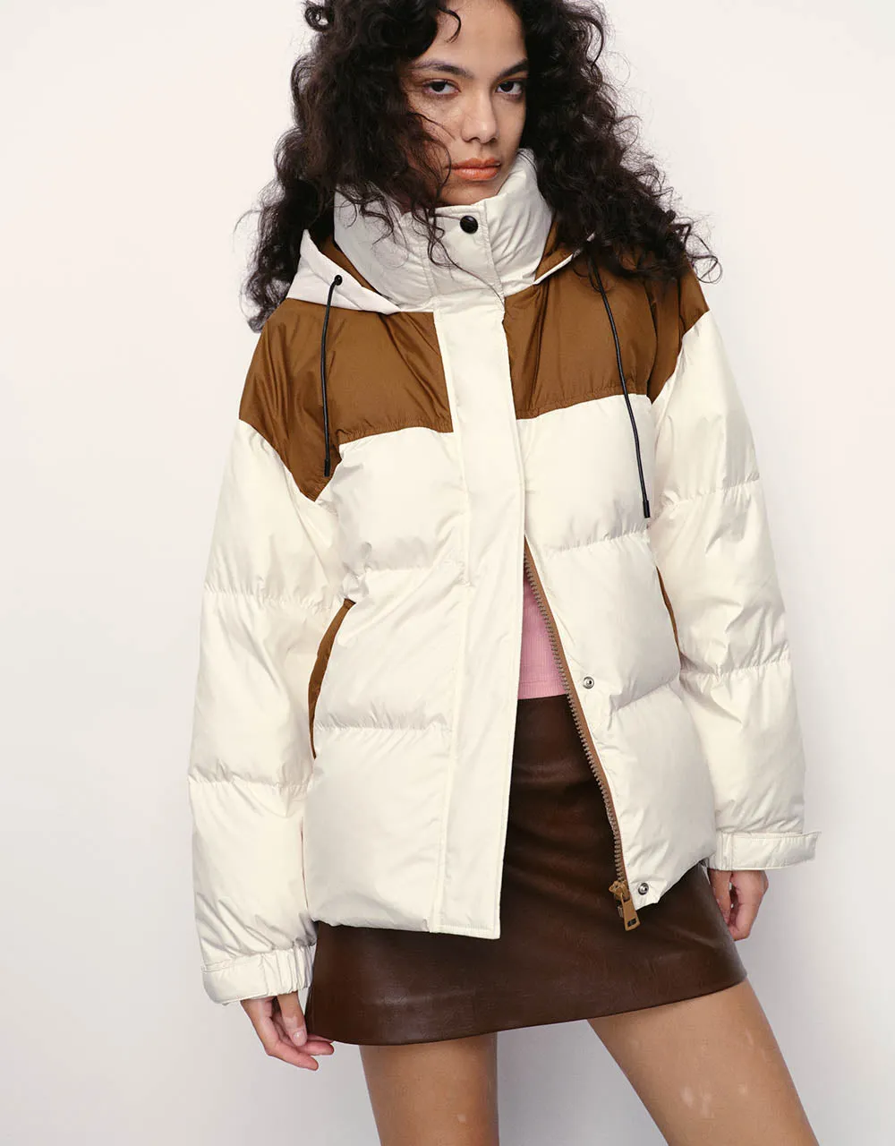 Two Toned Stand Collar Down Jacket sold by Urban Revivo product image thumbnail 5