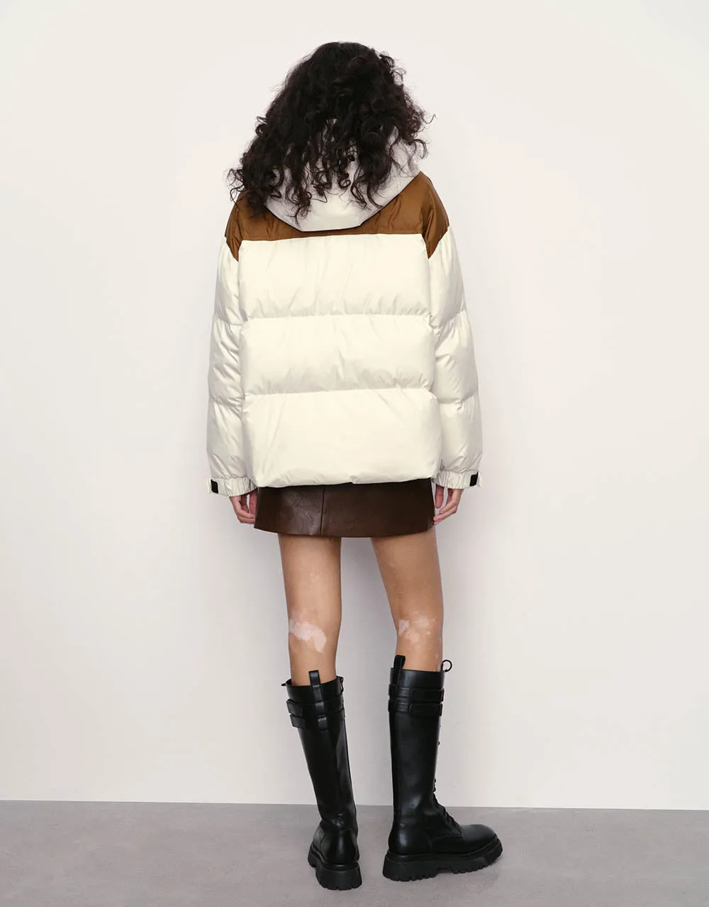 Two Toned Stand Collar Down Jacket sold by Urban Revivo product image thumbnail 4