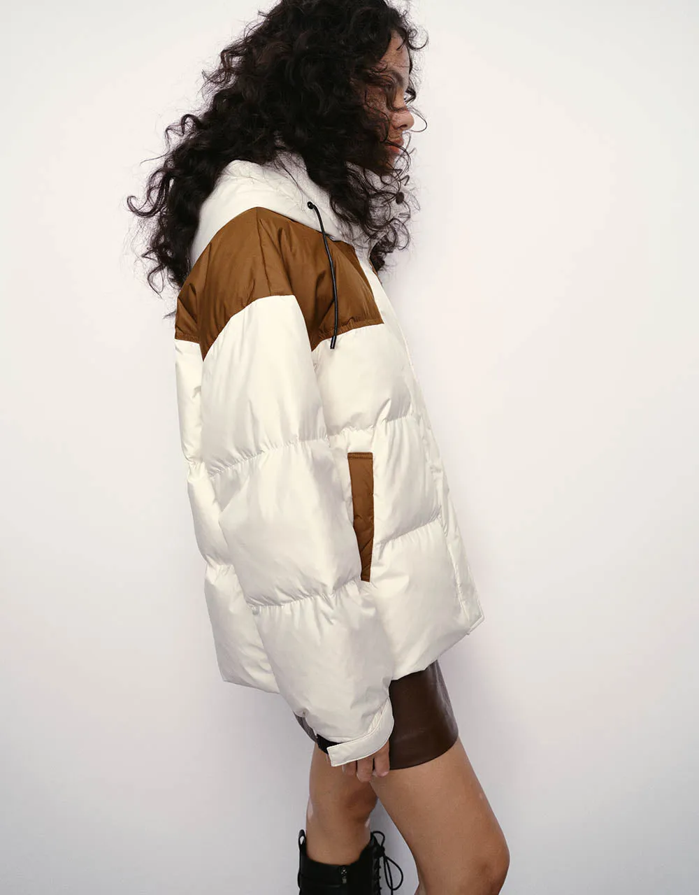 Two Toned Stand Collar Down Jacket sold by Urban Revivo product image thumbnail 3