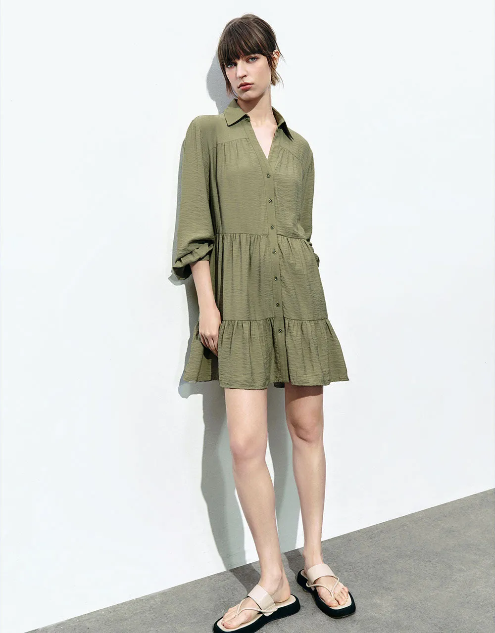 Button Up Straight Shirt Dress sold by Urban Revivo product image thumbnail 3