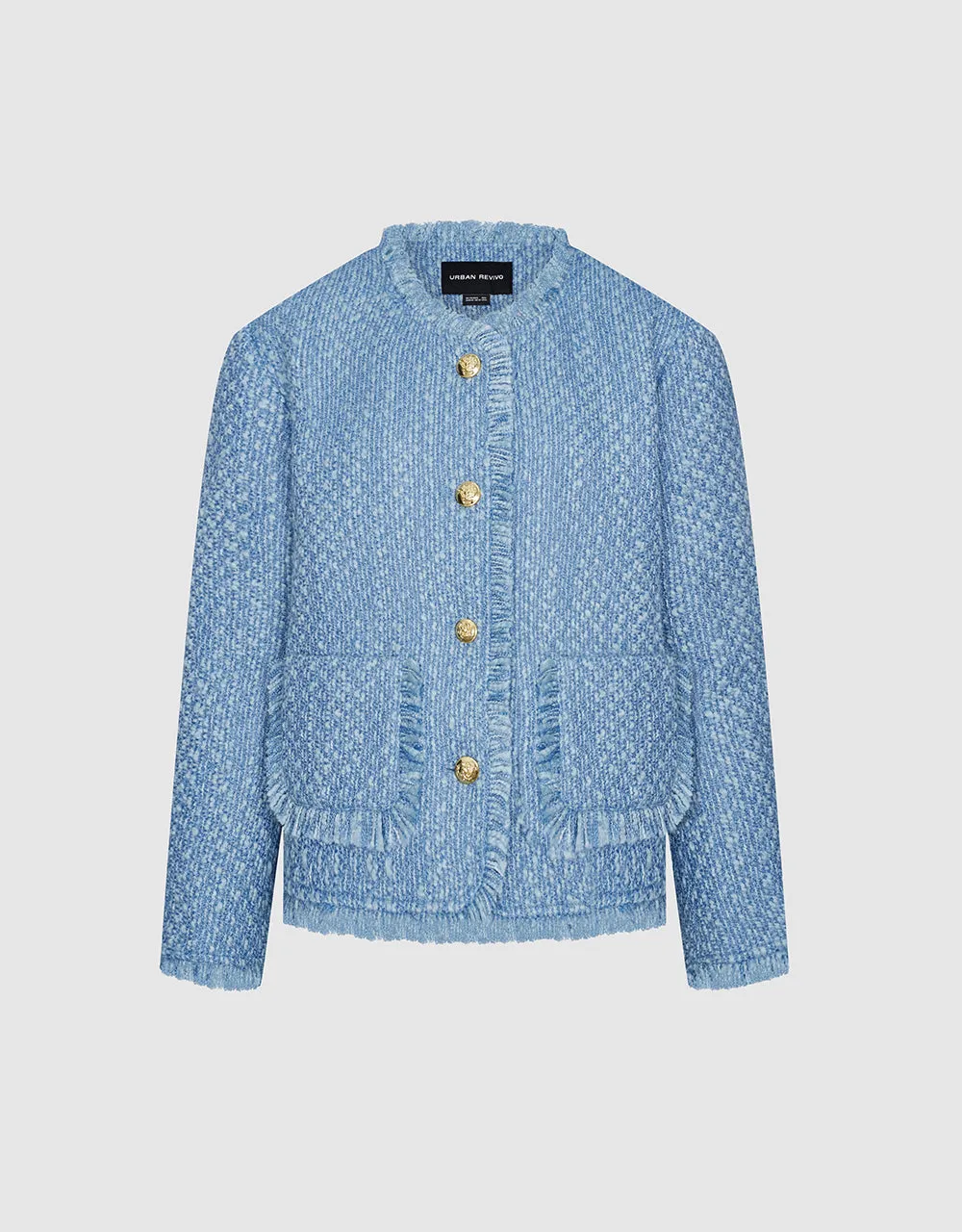 Tweed Raw Hem Crew Neck Jacket sold by Urban Revivo product image thumbnail 5