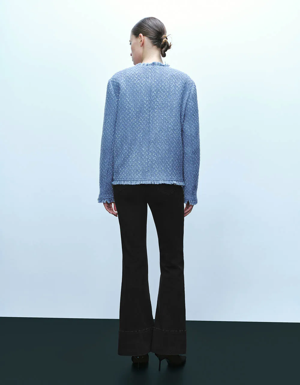 Tweed Raw Hem Crew Neck Jacket sold by Urban Revivo product image thumbnail 3