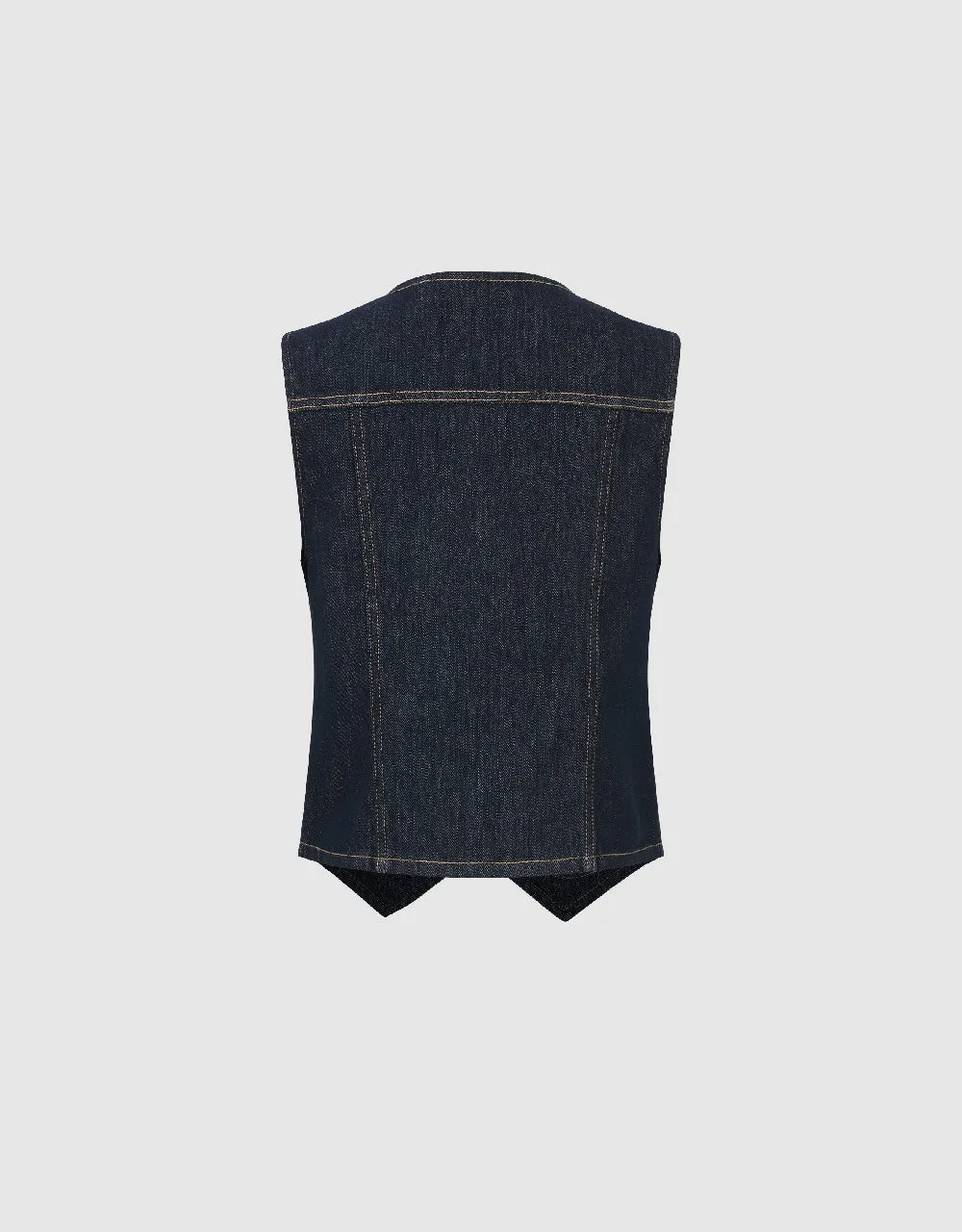 V-Neck Denim Waistcoat sold by Urban Revivo product image thumbnail 5