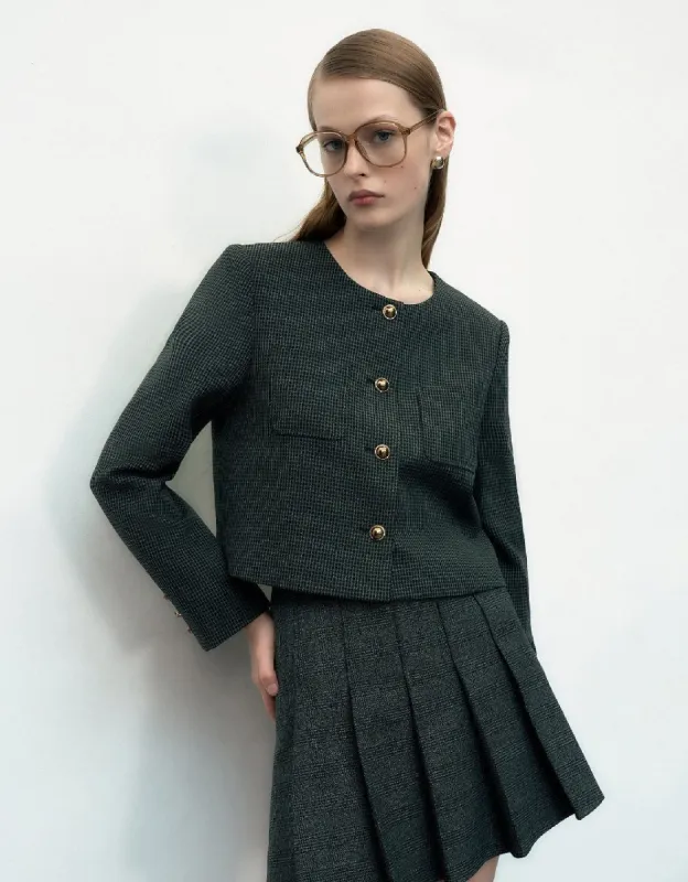 Crew Neck Straight Jacket sold by Urban Revivo