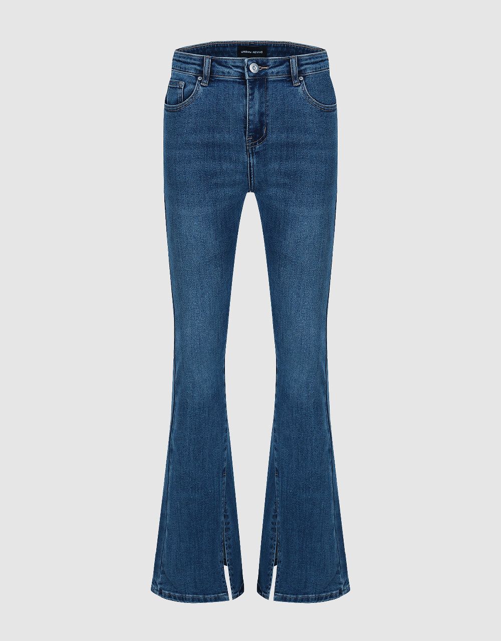 Split Hem Flare Jeans sold by Urban Revivo