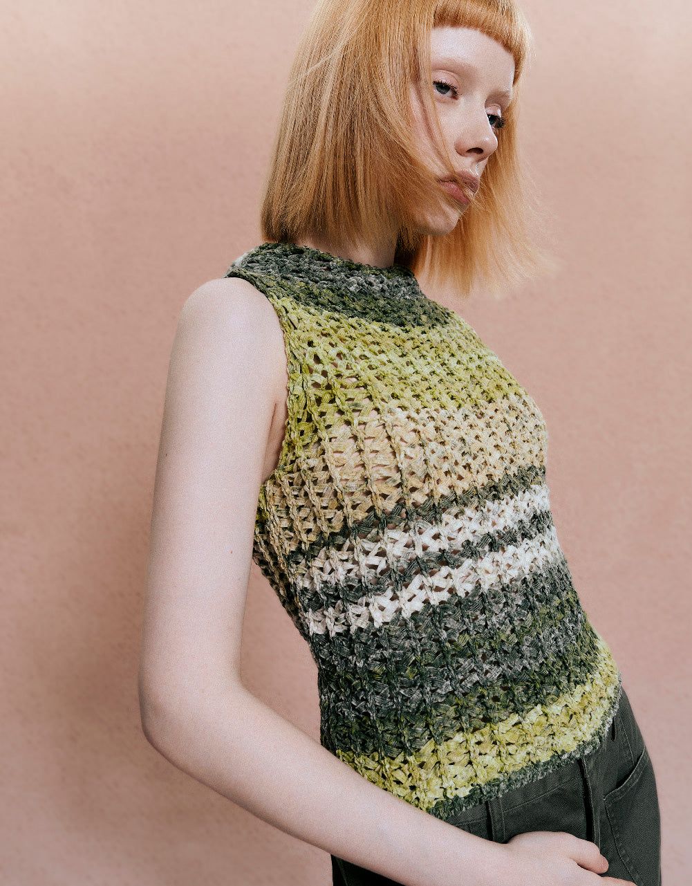 Striped Crew Neck Knitted Vest sold by Urban Revivo product image thumbnail 3