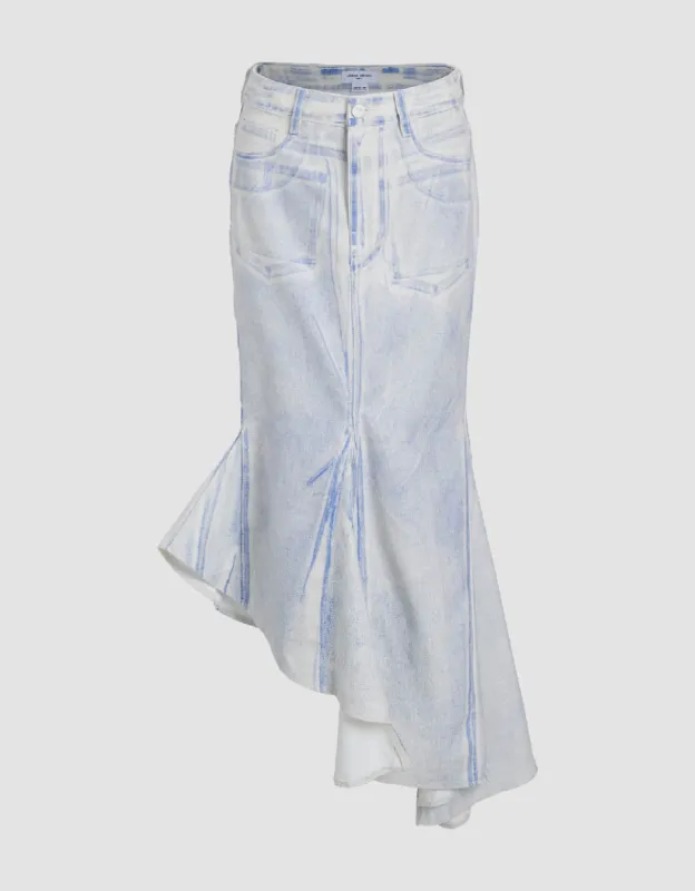 Midi Fishtail Denim Skirt sold by Urban Revivo
