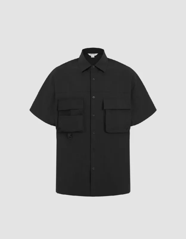 Multi-Pocket Loose Shirt sold by Urban Revivo